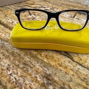 Ray-Ban Black Eyewear with Bright Yellow Case